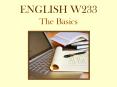 ENGLISH W233 PowerPoint PPT Presentation