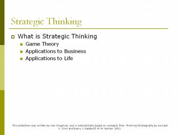 What is Strategic Thinking
