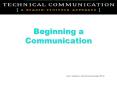 Beginning a Communication PowerPoint PPT Presentation