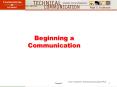 Beginning a Communication PowerPoint PPT Presentation