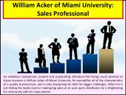 William Acker of Miami University: Sales Professional