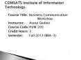 Course Title:Business Communication Workshop PowerPoint PPT Presentation