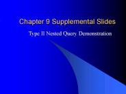 Chapter 9 Supplemental Slides