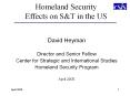 Homeland Security Effects on S PowerPoint PPT Presentation