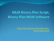 MLM Binary Plan Script, Binary Plan MLM Software, Binary MLM Software, MLM Binary Software