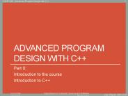 Advanced Program Design with C