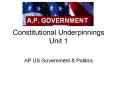 Constitutional Underpinnings Unit 1 PowerPoint PPT Presentation