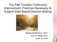 The Path Towards Continuous Improvement: Practices Necessary to Support Data Based Decision Making PowerPoint PPT Presentation