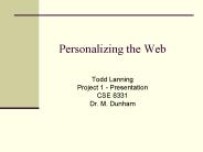 Personalizing the Web