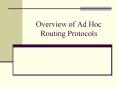 Overview of Ad Hoc Routing Protocols PowerPoint PPT Presentation