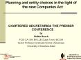 Planning and entity choices in the light of the new Companies Act PowerPoint PPT Presentation
