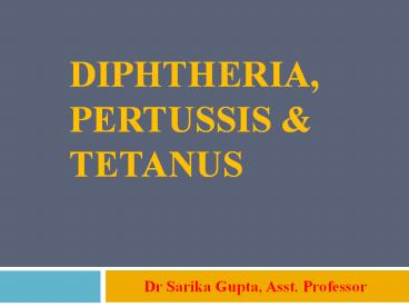 Diphtheria, Pertussis