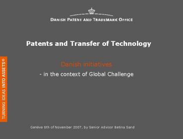 Patents and Transfer of Technology