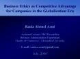 Business Ethics as Competitive Advantage for Companies in the Globalization Era PowerPoint PPT Presentation