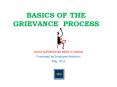 BASICS OF THE GRIEVANCE PROCESS PowerPoint PPT Presentation