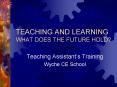 TEACHING AND LEARNING WHAT DOES THE FUTURE HOLD? PowerPoint PPT Presentation