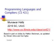 Programming Languages and Compilers (CS 421)