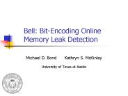 Bell: Bit-Encoding Online Memory Leak Detection