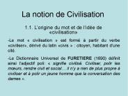 La notion de Civilisation