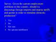 Survey: Given the current employment problems in this country, should we discourage foreign imports and impose tariffs and quotas in order to stimulate domestic production? PowerPoint PPT Presentation