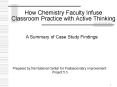 How Chemistry Faculty Infuse Classroom Practice with Active Thinking PowerPoint PPT Presentation