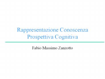 Rappresentazione Conoscenza Prospettiva Cognitiva
