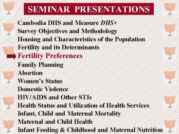 SEMINAR PRESENTATIONS