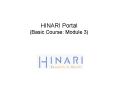 HINARI Portal (Basic Course: Module 3) PowerPoint PPT Presentation