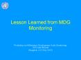 Lesson Learned from MDG Monitoring PowerPoint PPT Presentation