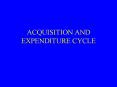ACQUISITION AND EXPENDITURE CYCLE PowerPoint PPT Presentation