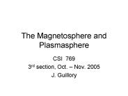 The Magnetosphere and Plasmasphere