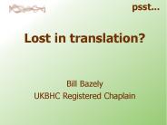Lost in translation?