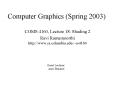 Computer Graphics (Spring 2003) PowerPoint PPT Presentation