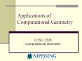 Applications of Computational Geometry PowerPoint PPT Presentation