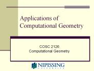 Applications of Computational Geometry