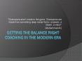 Getting the Balance Right COACHING IN THE MODERN ERA PowerPoint PPT Presentation