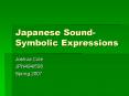 Japanese Sound-Symbolic Expressions PowerPoint PPT Presentation