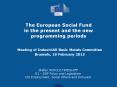 The European Social Fund in the present and the new programming periods PowerPoint PPT Presentation