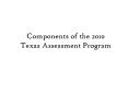 Components of the 2010 Texas Assessment Program PowerPoint PPT Presentation