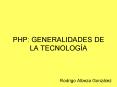 PHP: GENERALIDADES DE LA TECNOLOG PowerPoint PPT Presentation