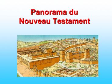 Panorama du Nouveau Testament