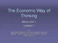 The Economic Way of Thinking PowerPoint PPT Presentation