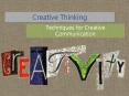 Creative Thinking PowerPoint PPT Presentation