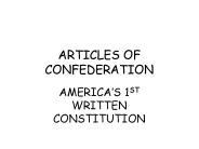 ARTICLES OF CONFEDERATION