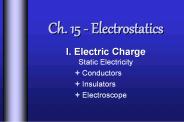 Ch. 15 - Electrostatics