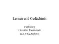 Lernen und Ged PowerPoint PPT Presentation