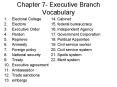 Chapter 7- Executive Branch Vocabulary PowerPoint PPT Presentation