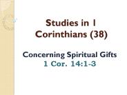 Studies in 1 Corinthians (38)