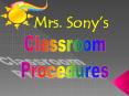 Classroom Procedures PowerPoint PPT Presentation