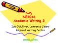 NE4016 Academic Writing 2 PowerPoint PPT Presentation
